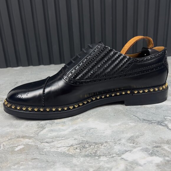 Gucci Derby Stars Trim Studded Lace Up BLack Leather 9.5 G or 10 US or 43.5 EUR - Picture 7 of 13